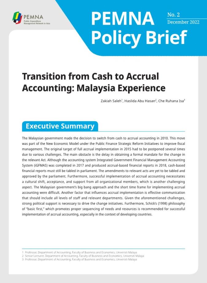 (Issue 2) Transition from Cash to Accrual Accounting: Malaysia Experience 이미지